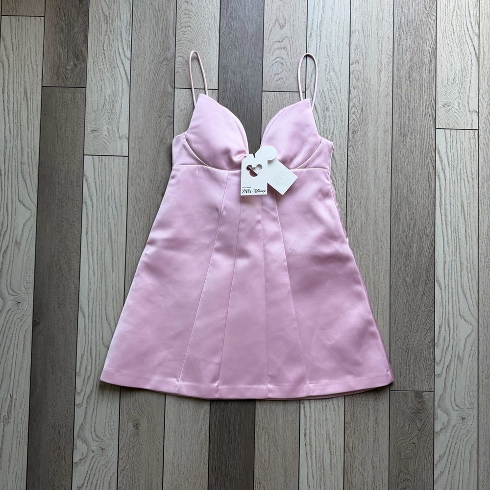 Zara x Disney Pink Mini Slip Dress with Spaghetti Strap NWT size Small